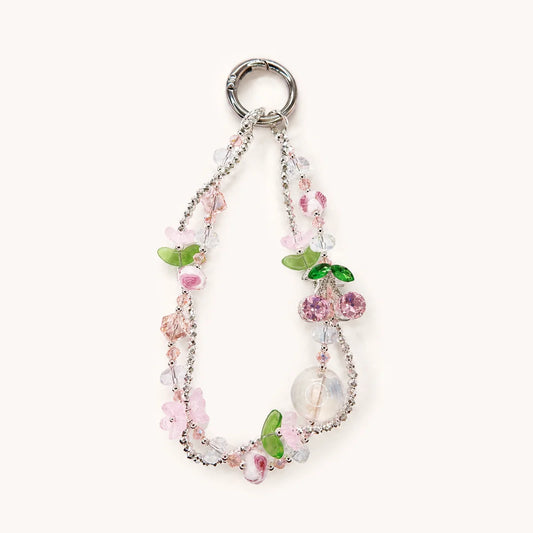 Gujos Cherry Blossom Garden Crystal Phone Charm Bag Charm