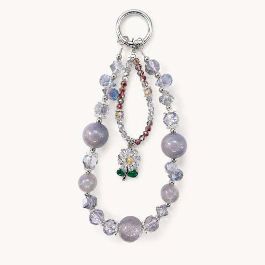 Gujos Lavender Daisy Blessing Crystal Phone Charm Bag Charm