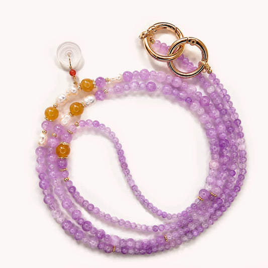 Gujos Amethyst Citrine Blessing Phone Charm Bag Charm