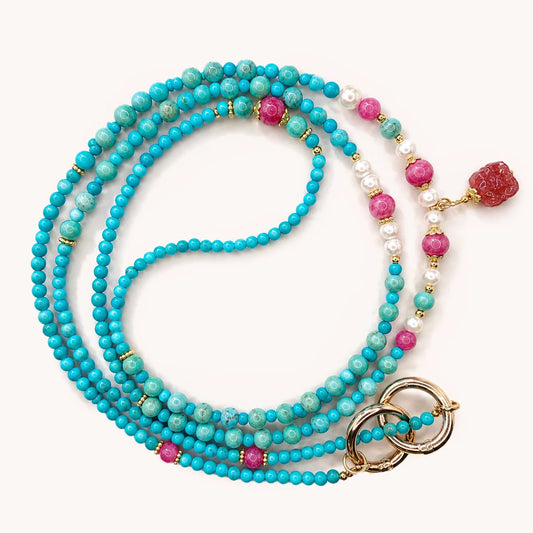 Gujos Turquoise Love Protection Phone Charm Bag Charm
