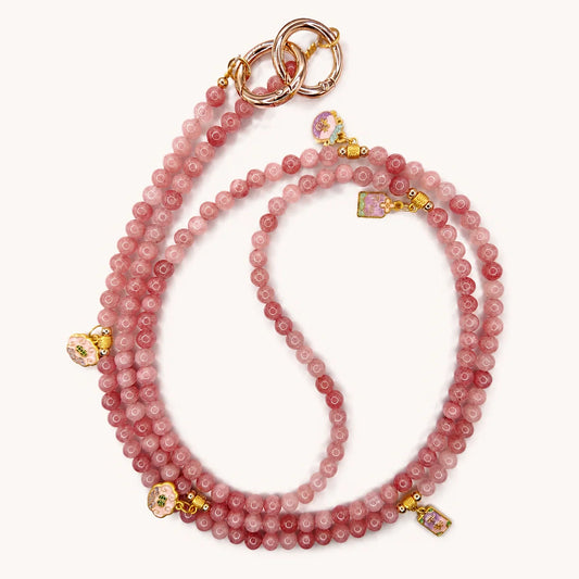 Gujos Rose Love Fortune Crystal Phone Charm Bag Charm